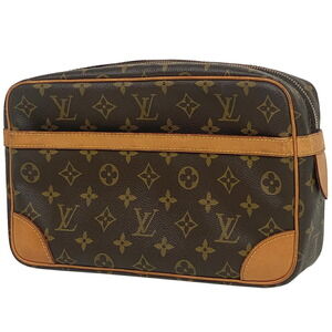 Louis Vuitton Compigne Clutch Bag Monogram Brown